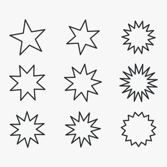 Stars line icon set. Simple pictograms pack. Vector illustration