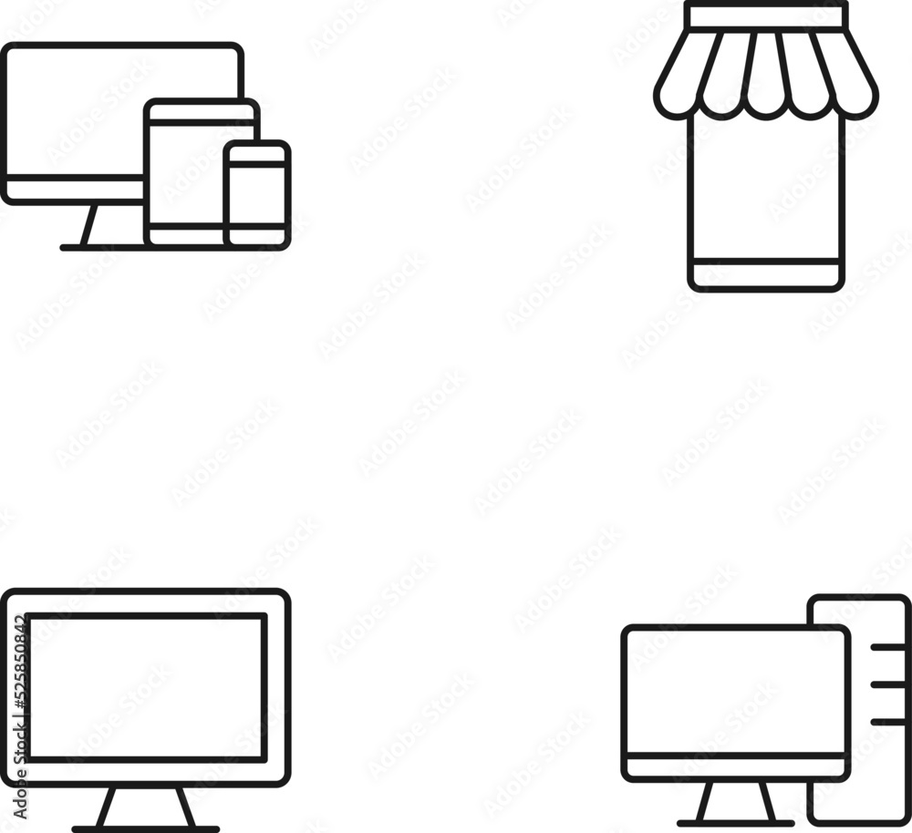 Poster monochrome elements perfect for adverts, stores, design etc. editable stroke. vector line icon set w
