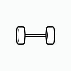 Barbell Icon in Line Art Style. Sport, Gym Element Symbol - Vector.