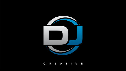 DJ Letter Initial Logo Design Template Vector Illustration