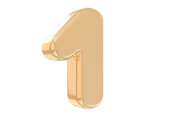 3d golden font number 1