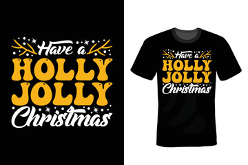 Holly Jolly Christmas, Christmas T shirt design, vintage, typography