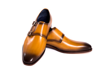 Brown shoes  isolated on white background.copy space