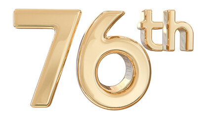 number 76th years anniversary gold 3d with generative AI