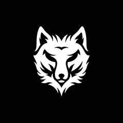 Fototapeta na wymiar Head Dog Husky Silhouette Geometric Logo, Wolf Vintage Logo Stock Vector, Siberian husky head logo or icon. Good-natured dog Stock vector illustration. Business sign template.