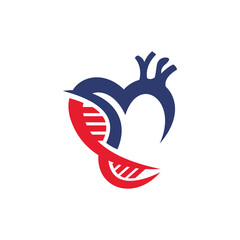 Aorta DNA Medical Icon Logo Design Template, Hearth DNA Aorta Medical Logo, Aorta DNA Medical Simple Logo	