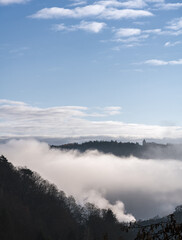 Hochnebel &uuml;ber Tal Marburg 