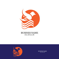 Bird wing dove logo template