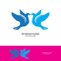 Bird wing dove logo template