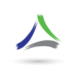 Letter A Logo Formed with Brush Strokes