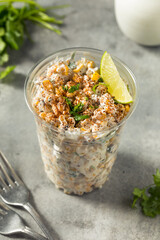 Homemade Corn Elote Esquites in a Cup