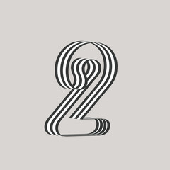 Number two  vector text effect