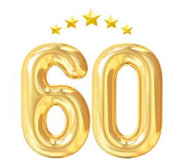 60 years anniversary golden number