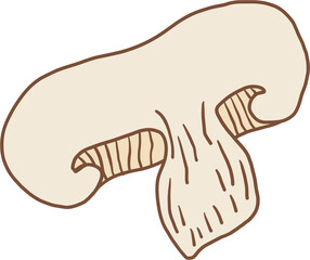 doodle freehand sketch drawing of shitake mushroom vegetable.