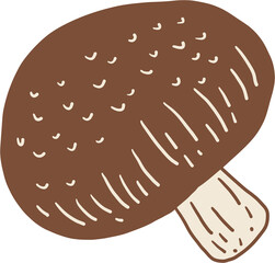 doodle freehand sketch drawing of shitake mushroom vegetable.