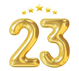 23 years anniversary golden number