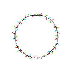 Christmas light bulbs. Colorful light bulbs for Christmas decoration. Isolated on white background.