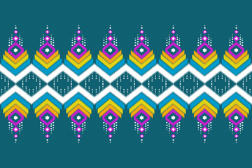 pattern geometric style . Aztec tribal abstract modern print. Ethnic Vector for Textile, Wallpaper, Home decor, Apparel, Carpet,Curtains-Bedding-Pillows. Background green  on Thai fabric design

