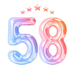 58 years anniversary gradient number