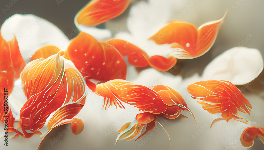 Poster 3d render abstract goldfish texture background