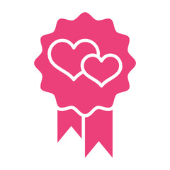 Ribbon Badge Multicolor Glyph Icon