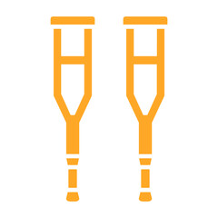 Crutches Multicolor Glyph Icon