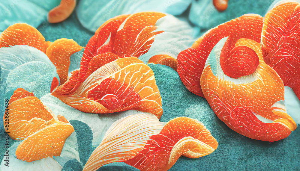 Poster 3d render abstract goldfish texture background