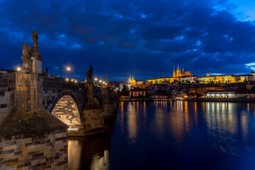 Fototapeta premium Prague Castle night view in Prague City