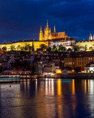 Fototapeta na wymiar Prague Castle night view in Prague City