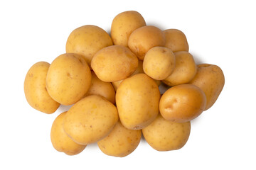 A group of fresh tasty potato isolated on white background.