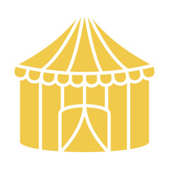 Circus Tent Multicolor Glyph Icon