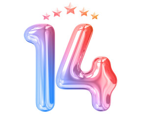 Fototapeta premium 14 years anniversary gradient number
