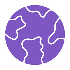Planet Earth Multicolor Glyph Icon
