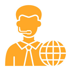 News Reporter Multicolor Glyph Icon