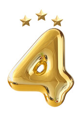 Number 4 years anniversary golden