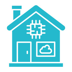 Smart House Multicolor Glyph Icon