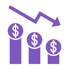 Depreciation Multicolor Glyph Icon