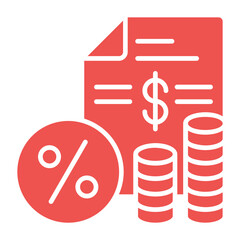 Interest Rate Multicolor Glyph Icon