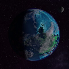 Fototapeta na wymiar 3D illustration of an exoplanet.