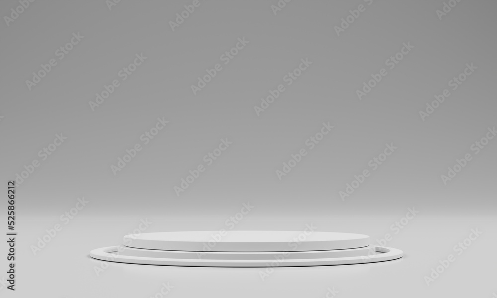 Poster product background with empty podium scene on 3d rendering
