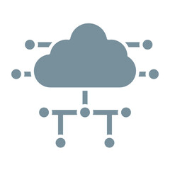 Cloud Computing Multicolor Glyph Icon
