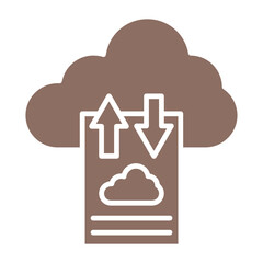 Cloud Uploading Multicolor Glyph Icon