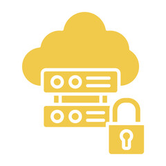 Data Security Multicolor Glyph Icon