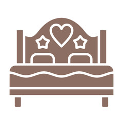 Double Bed Multicolor Glyph Icon