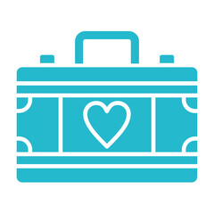 Suitcase Multicolor Glyph Icon