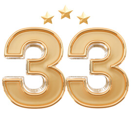 Obraz premium 33 years anniversary gold number 3d