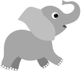 Cute gray baby elephant. Children's illustration. For your design.