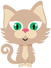 Cute kitten with green eyes. illustration for your design.