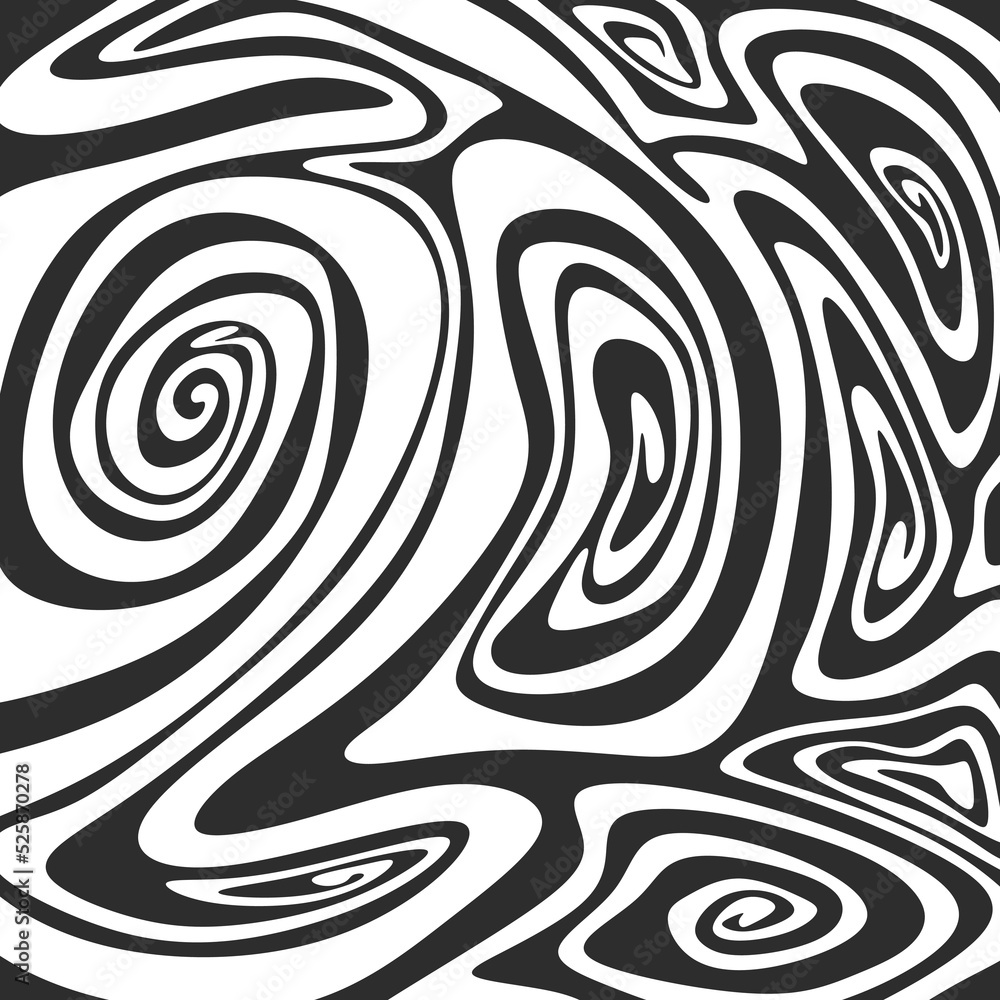 Poster abstract background with hypnotic wavy lines pattern