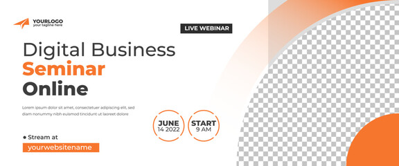 Webinar invitation horizontal banner template